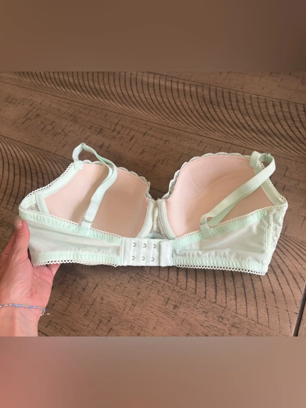 NWOT Victoria's Secret Dream Angel Bejeweled Lace Mint Green Push-up Bra
